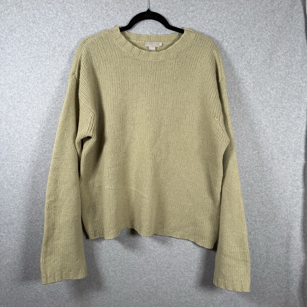 J crew vintage wool sweater womens large boxy knit green pullover